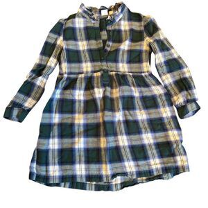 GAP Kids Girls Plaid Ruffle Dress Size 6-7 Multicolor Casual